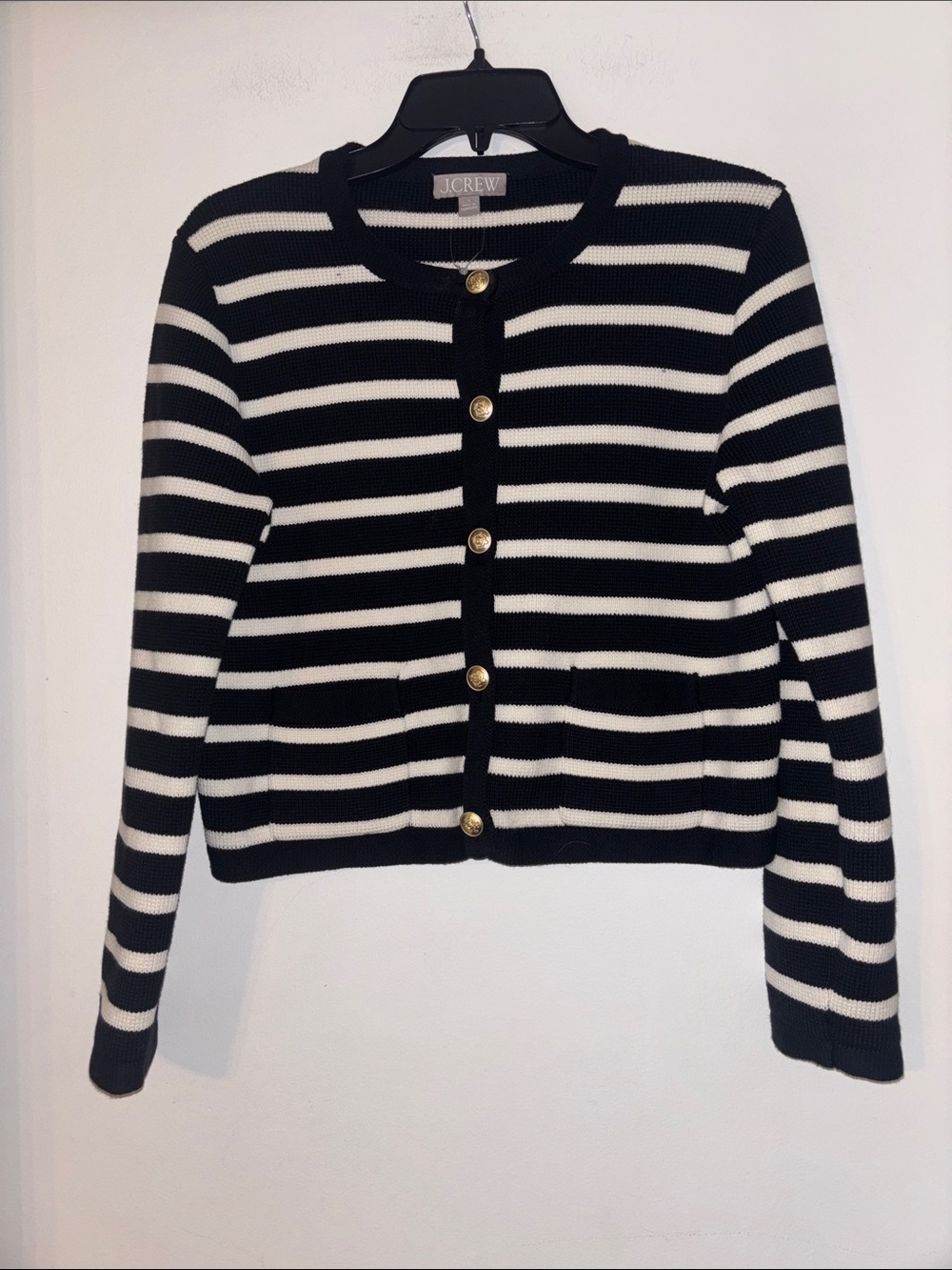 J. Crew Striped Preppy Cardigan